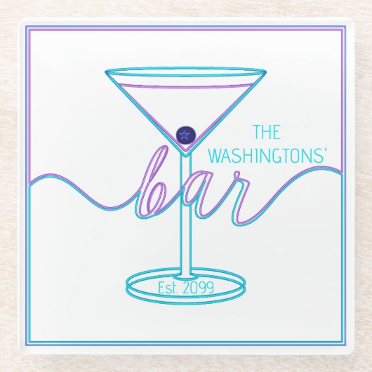 Fancy Script Fun Colours Fun Bar Glazen Onderzetter (Voorkant)