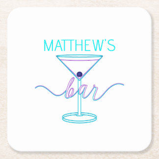 Fancy Script Fun Colours Fun Bar Vierkante Kartonnen Onderzetter