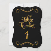 Fancy Script Glitter Tabel nummer 1 Recepties Kaart (Voorkant)