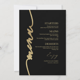 Fancy Script Huwelijksmenu kaart voor bord
