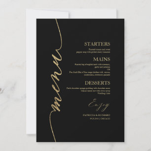 Fancy Script Huwelijksmenu kaart voor bord