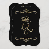 Fancy Script Lettering Tabel nummer 12 Recepties Kaart (Voorkant / Achterkant)