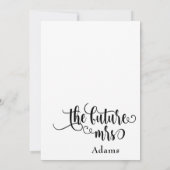 Fancy Script Letters Zwart-Wit Bruiloftsfeest Kaart (Achterkant)