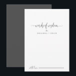 Fancy Script Mariage Mots de sagesse carte conseil<br><div class="desc">Cette carte de conseil de sagesse mariage de mots fantaisie est parfaite pour un mariage moderne. Le design sobre et élégant présente une typographie de script classique et sophistiquée en noir et gris. Ces cartes sont parfaites pour un mariage, une douche nuptiale, un baby shower, une fête de remise de...</div>