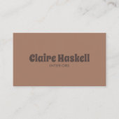 Fancy script Mocha Mousse Chocolate Chic Minimal Visitekaartje (Voorkant)