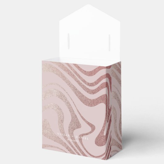 Fancy script RoseGold Bedankt voor je bruiloft Bedankdoosjes (Geopend)