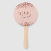 Fancy script roze glitter Happy 15th Birthday Handwaaier (Achterkant)