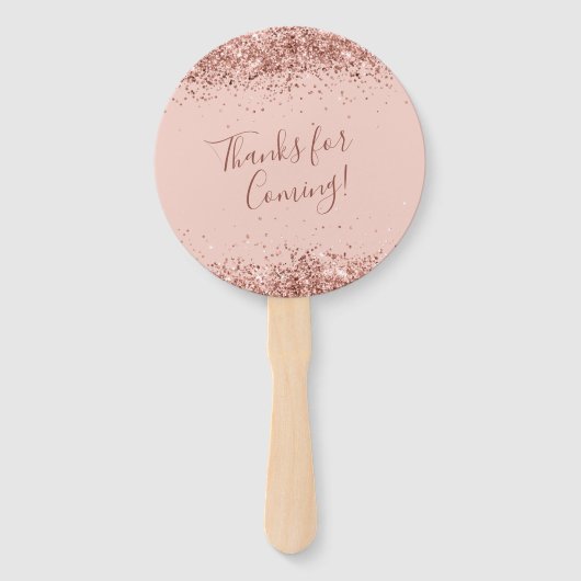 Fancy script roze glitter Happy 15th Birthday Handwaaier (Achterkant)