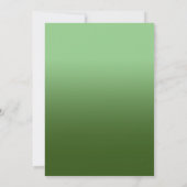 Fancy script Sage and Forest Green Ombre Save The Date (Achterkant)