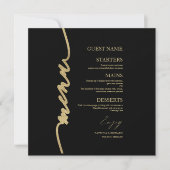 Fancy Script Trouwmenu kaart voor bord (Voorkant)