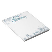 Fancy script voor fijne kerst, sneeuwnaam notitieblok (Schuin)
