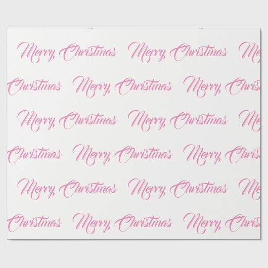 Fancy script voor witte en roze kerst cadeaupapier (Vlak)