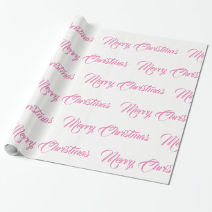Fancy script voor witte en roze kerst cadeaupapier