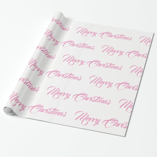 Fancy script voor witte en roze kerst cadeaupapier (Uitgerold)