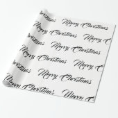 Fancy script voor witte en zwarte kerst cadeaupapier (Uitgerold)