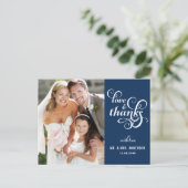 Fancy Script Wedding Hartelijk dank Briefkaart | m (Staand voorkant)