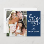 Fancy Script Wedding Hartelijk dank Briefkaart | m (Voorkant / Achterkant)