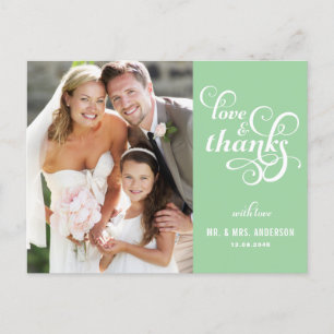 Fancy Script Wedding Hartelijk dank Briefkaart   M