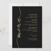 Fancy Script Wedding Menu Card voor Bord Kaart (Voorkant)