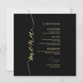 Fancy Script Wedding Menu Card voor Bord Kaart (Voorkant)