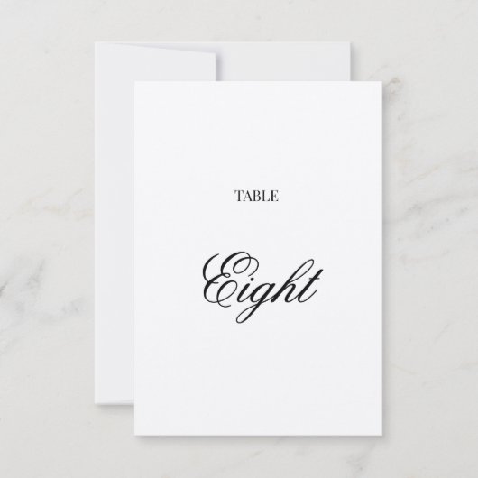 Fancy Script Zwarte Calligrafie Kraft Tafelnummer (Voorkant)