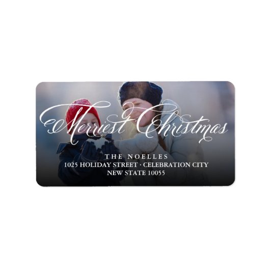 Fancy scriptadres voor meest feestkerst etiket (Voorkant)
