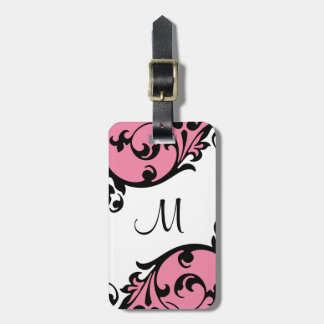 Fancy Scroll Monogram Bagagelabel
