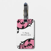 Fancy Scroll Monogram Bagagelabel (Achterkant verticaal)