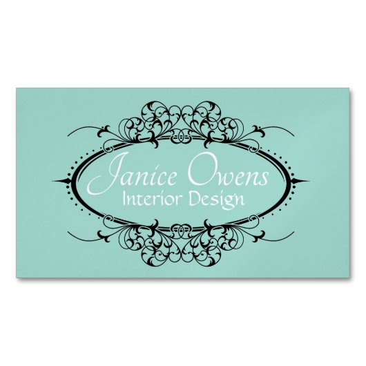 Fancy Scrollwork Magnet Magnetisch Visitekaartje (Voorkant)