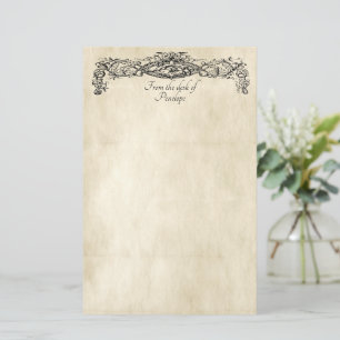 Fancy Scrollwork Old Parchment with Your Name  Briefpapier