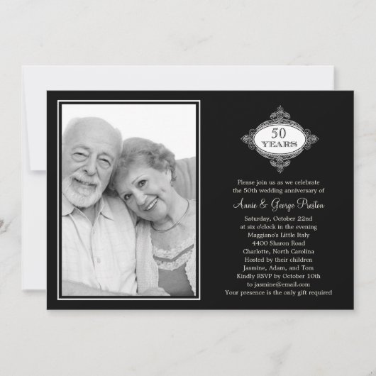 Fancy Seal Anniversaire Photo Invitation (Devant)