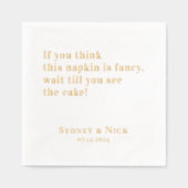 Fancy | Serviettes de mariage personnalisées dorée (Recto)