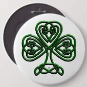 Fancy Shamrock Ronde Button 6,0 Cm (Voorkant /achterkant)