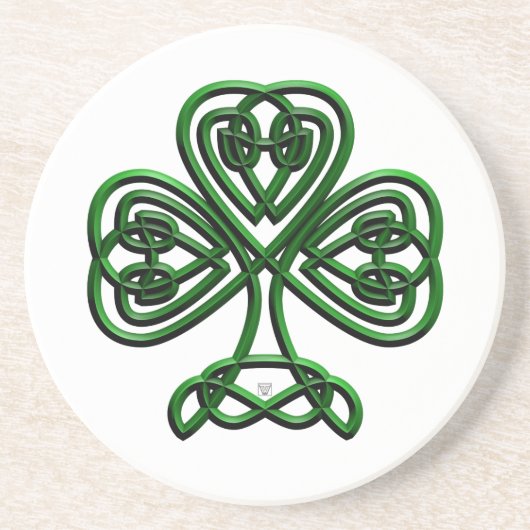 Fancy Shamrock Zandsteen Onderzetter (Voorkant)