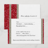 Fancy Silver- en Red Event RSVP Kaartje (Voorkant / Achterkant)