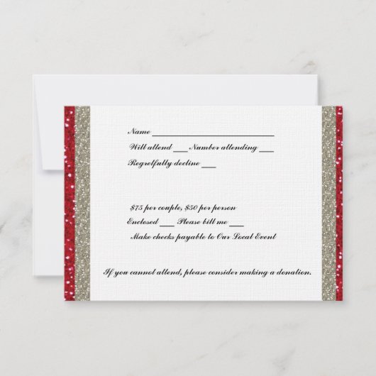 Fancy Silver et Red Event RSVP (Devant)