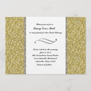 Fancy Silver Gold Glitter-noodoproep Kaart