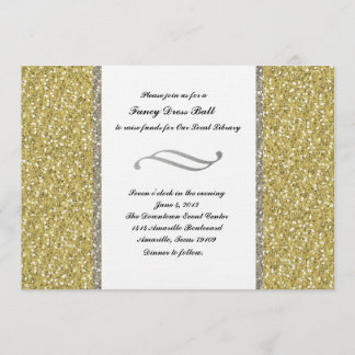 Fancy Silver Gold Glitter-noodoproep Kaart