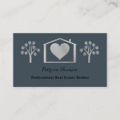 Fancy Silver Heart Slate Carte de visite immobilie (Devant)