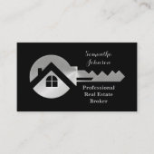 Fancy Silver Key Real Estate Broker Visitekaartje (Voorkant)