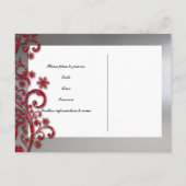 Fancy Silver Red Glitter Save the Date Aankondigingskaart (Achterkant)