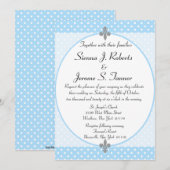 Fancy Sky Blue Polka Dots Weddenschap Kaart (Voorkant / Achterkant)