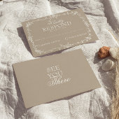 Fancy Soft Taupe Floral Boho Mariage RSVP