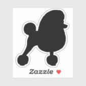 Fancy Speelgoed poedel hond silhouet vinyl Sticker (Vel)