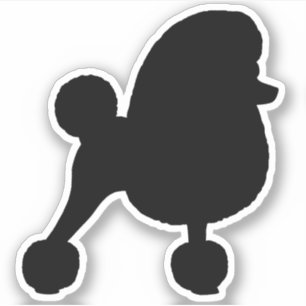 Fancy Speelgoed poedel hond silhouet vinyl Sticker