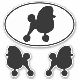 Fancy Speelgoed Poedel Hond Silhouetten Vinyl Stic Sticker