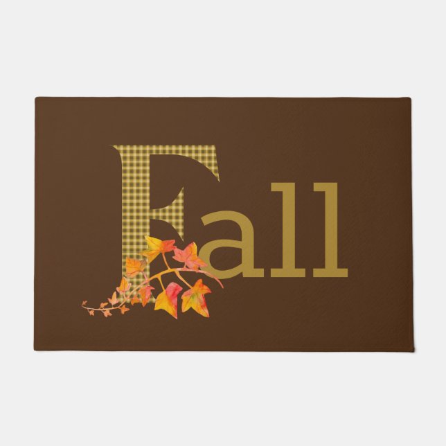 Fancy speldenHerfst Word Art Front Deurmat (Voorkant)