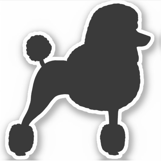Fancy standaard poedel hond silhouet vinyl Sticker (Voorkant)