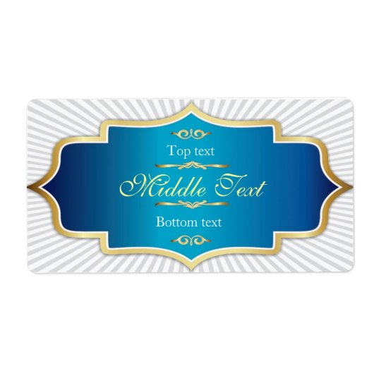 Fancy stijl Jam Jelly Label Blue (Voorkant)