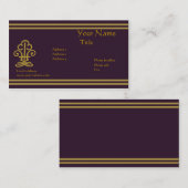 Fancy stijlvol, donker paars en goud visitekaartje (Voorkant / Achterkant)
